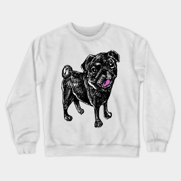 Black Pug Dog of Halloween Crewneck Sweatshirt by silentrob668